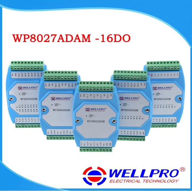 [WP8027ADAM-16DO] Dijital çıkış modülü / Optocoupler İzole / RS485 Modbus RTU İletişim