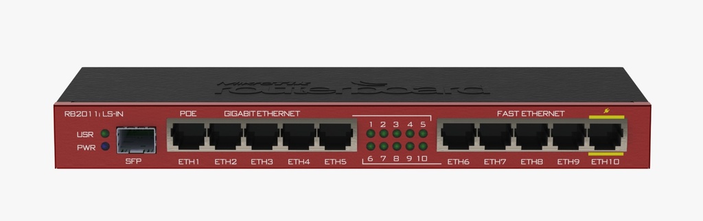 [RB2011iLS-IN] Mikrotik 2011iLS, 1x SFP port,  5xLAN, 5XGbit LAN, RouterOS  L4