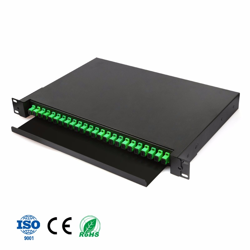 [FBR-RACK-24-SC-APC-FULL] 24 Core SC-APC Hazır Panel - 1U Rack