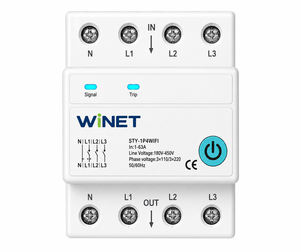 [WN-S-NL4PW] WINET WN-NL4PW WiFi Akıllı 3 Faz Rölesi
