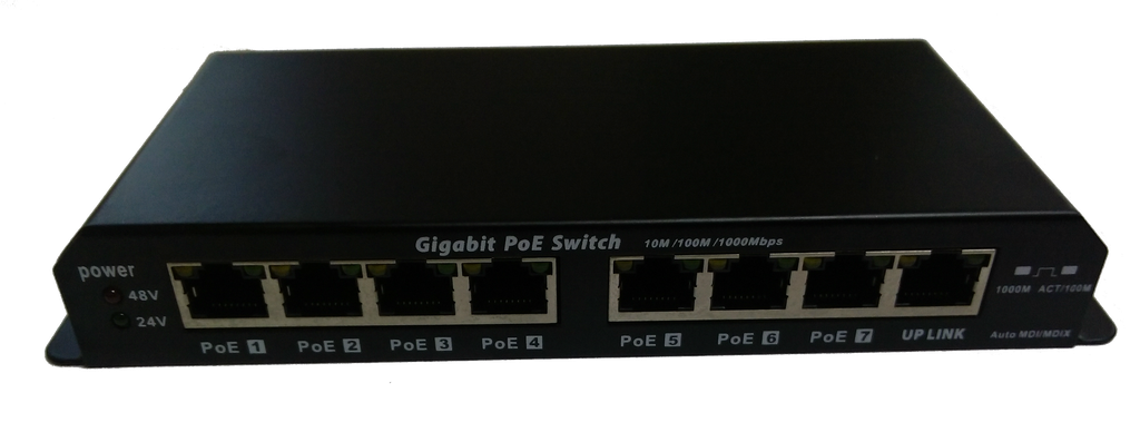 [OEM-8-PORT-GB-POE] WINET GIGABIT POE SWITCH 8-7 PORT 24V 60W Adaptörlü