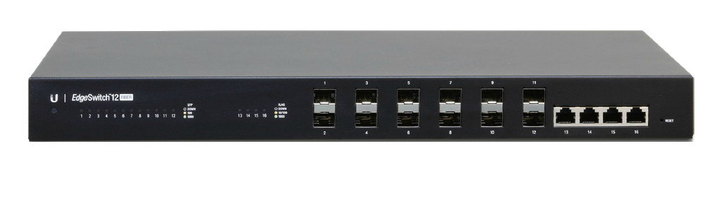 [ES-12F] UBNT Ubiquiti EdgeSwitch ES-12-F  12 Adet SFP(Fiber )  , 4 Adet  Gigabit Eth Yönetilebilir Swich