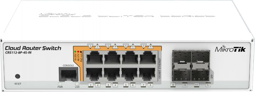 [CRS112-8P-4S] Cloud Router Switch CRS112-8P-4S  Poe ,Fiber Switch