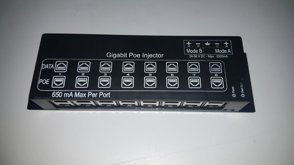 [PANEL-8PORT-GB-POE] 8 PORT Gigabit POE INJECTOR Panel / Yerli Üretim