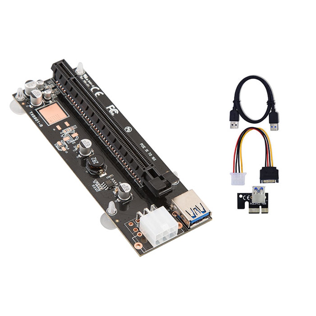 [SL-EX116] Mining 1x to 16x USB 3.0 Riser Kart - Sata Power