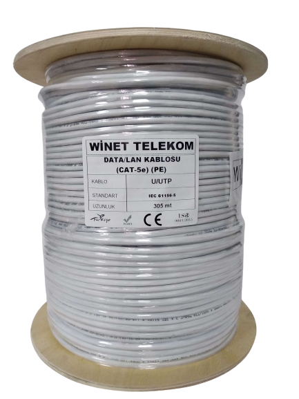 [WINET-CAT5E-305] Winet  Dış Ortam PoliEtilen Beyaz CAT5 Kablo - 305Mt
