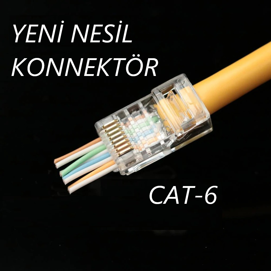 [WINET-CAT6-RJ45] RJ45 CAT6 YENİ NESİL JACK KONNEKTÖR PLASTİK 100 Adet