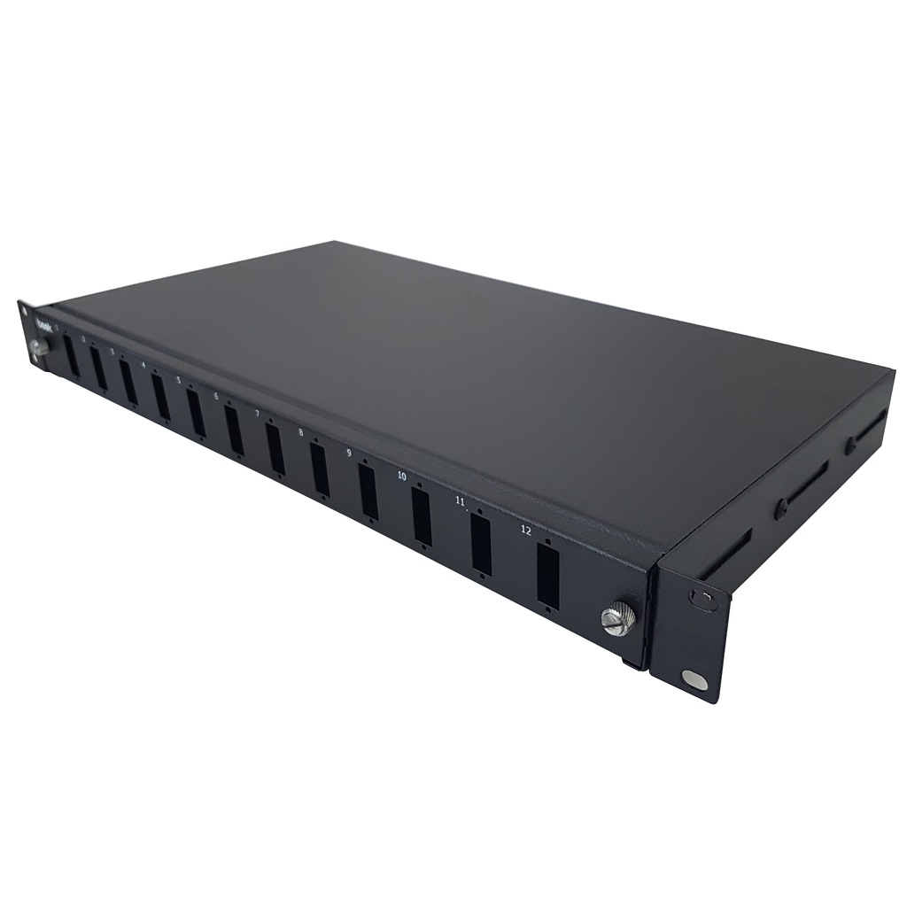 [FBR-RACK-12-PORT-SC] 1U Rack Tipi ,12 Port SC Boş Patch Panel - 24 Core